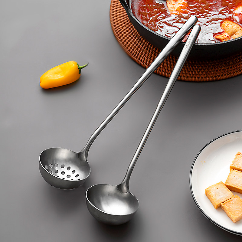 onlycook长柄拉丝火锅汤勺漏勺