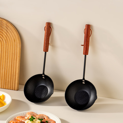 onlycook健康无涂层铸铁泼油小锅