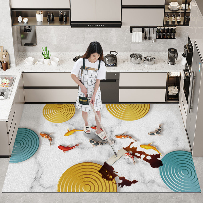 厨房地垫免清洗可擦PVC皮革防油防水耐脏防滑脚垫 大面积地毯垫子,居家布艺,家用脚垫,淘宝优惠券,粉丝福利购,淘宝优惠卷