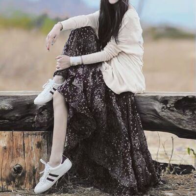 0新款韩版森女春秋碎花吊带长裙