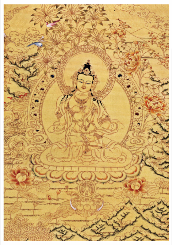 工笔画底稿人物唐卡佛像菩萨观音金刚萨埵白描16#打印稿本店拷贝