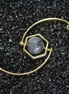 【清仓】ESCA STUDIO原创设计星球系列毕加索石水晶手链男女个性