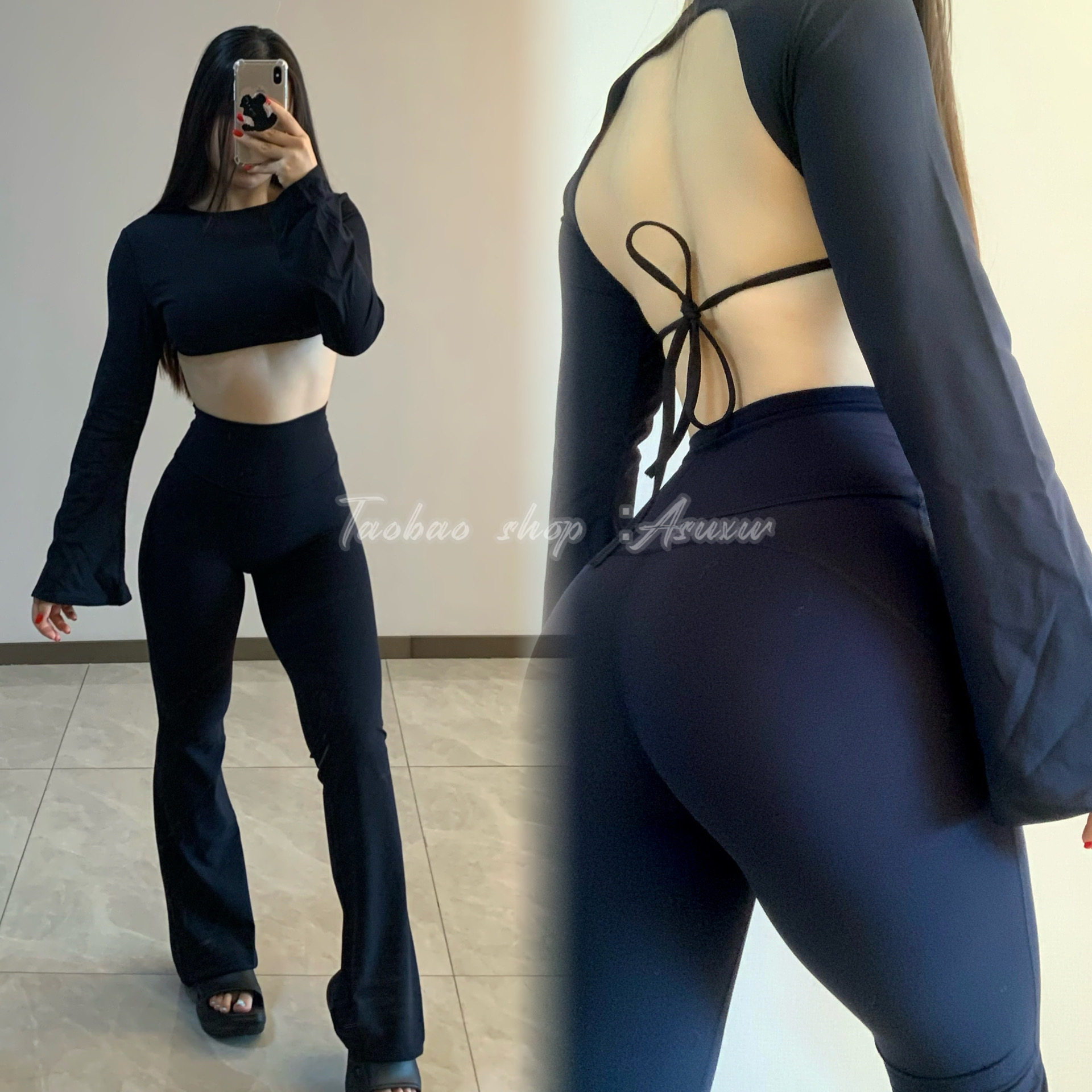 Asuxw含胸垫裸感运动T恤健身衣