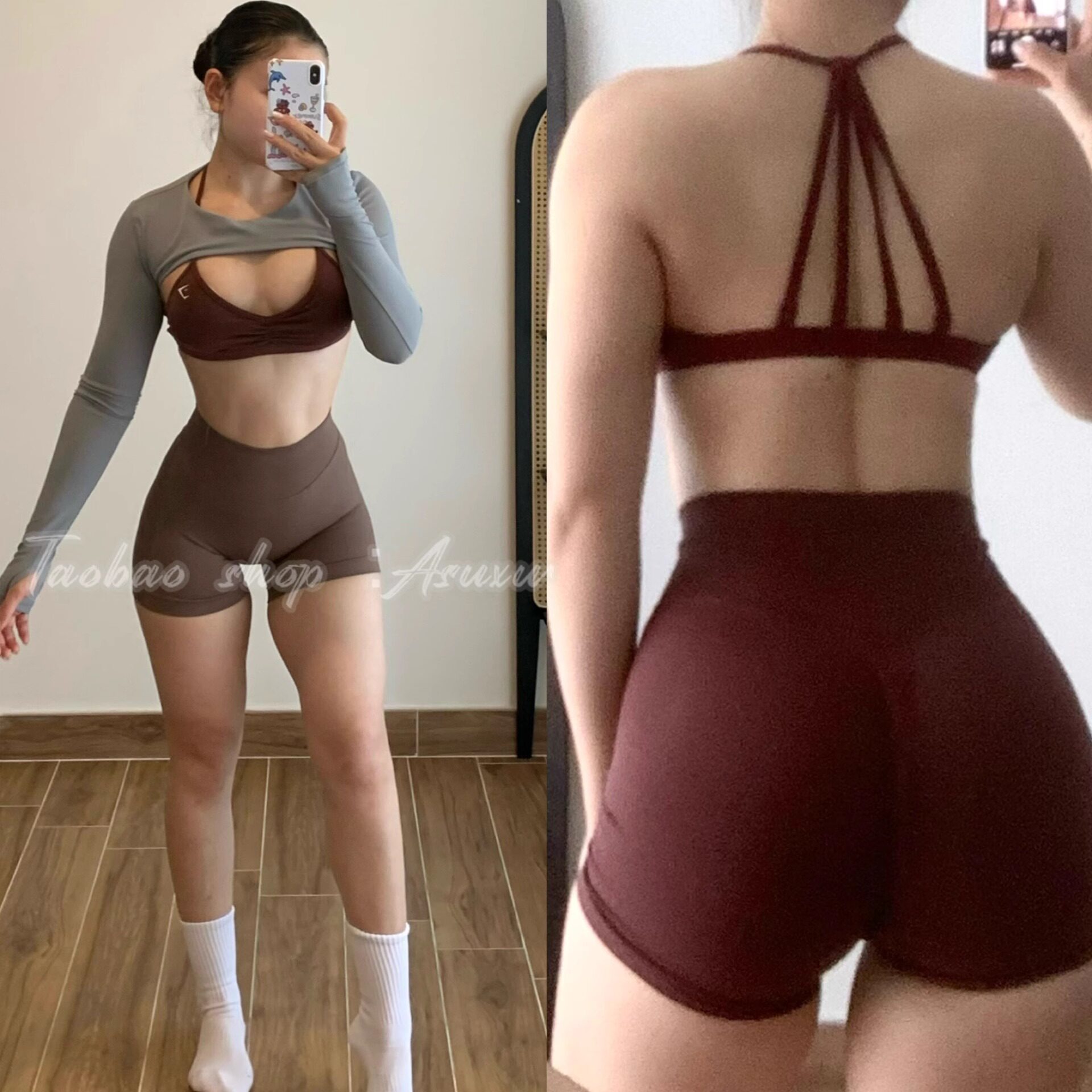 Asuxw 经典美式肌肉鲨鱼健身运动内衣高支撑健身显线条女运动背心