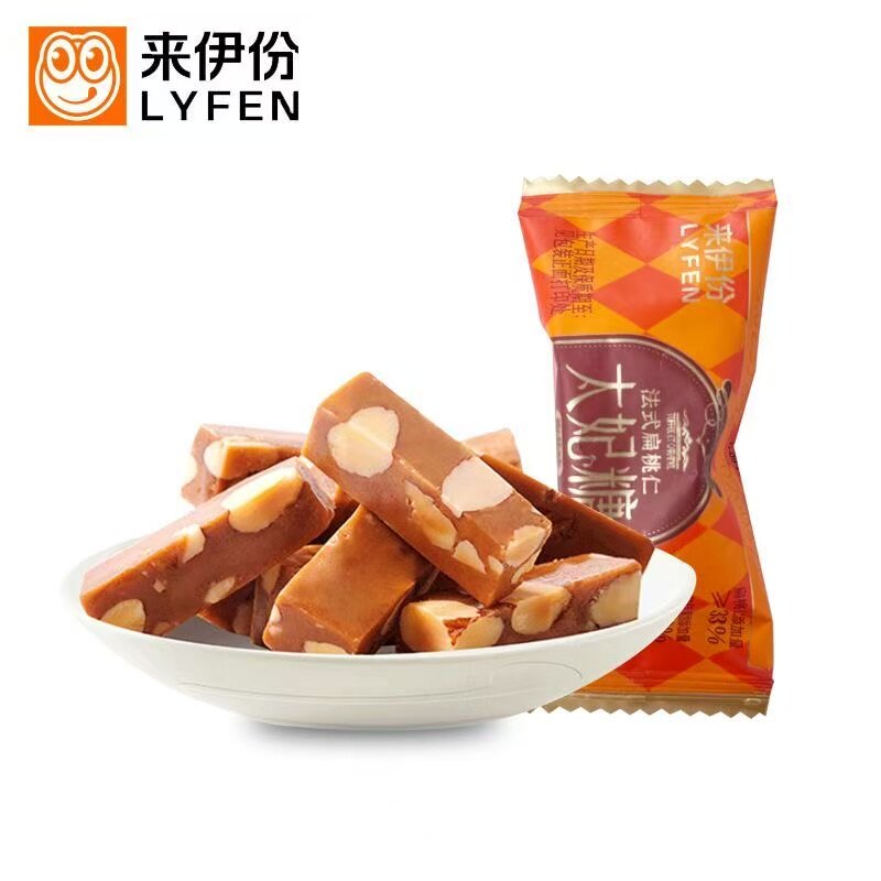 来伊份法式太妃糖扁桃仁杏仁海盐味焦糖酥糖果零食散装喜糖来一份
