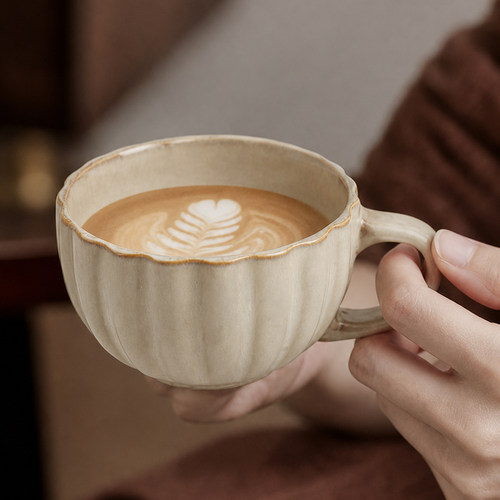 复古绝美咖啡杯陶瓷马克杯水杯女士个人专用杯子高档精致拿铁杯LL