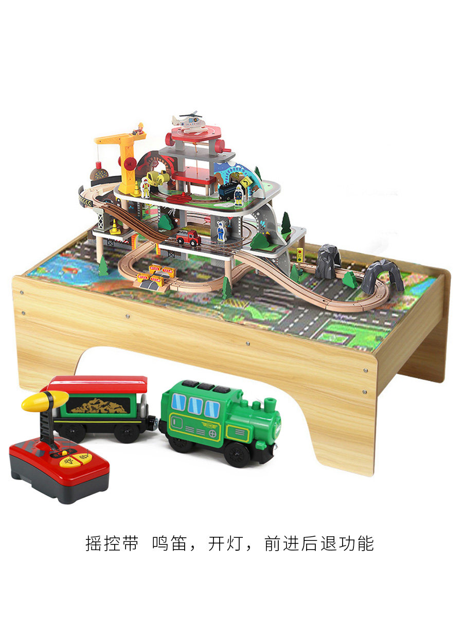 KIDS CAR SMALL TRAIN TRAIN HIGH-SPEED RAIL BUILDING BLOCKS MINES TRACKS URBAN TRANSPORTATION WOODEN BOYS BIG TOYS