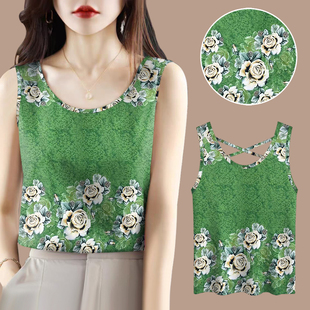 上衣 百搭外穿内搭无袖 露背后交叉冰丝吊带背心女春夏2025新款 修身