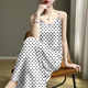 外穿印花波点显瘦夏季 高档女吊带2025内搭V领无袖 宽松连衣裙遮肚