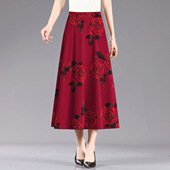 垂感复古碎花裙半身裙女2025新款 大码 女装 夏天A字裙子中长裙半裙
