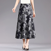 垂感复古碎花裙半身裙女2025新款 大码 女装 夏天A字裙子中长裙半裙