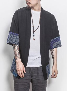 彝族衣服彝男现代改良男士服装四川凉山披风外套云南传统服饰衣服
