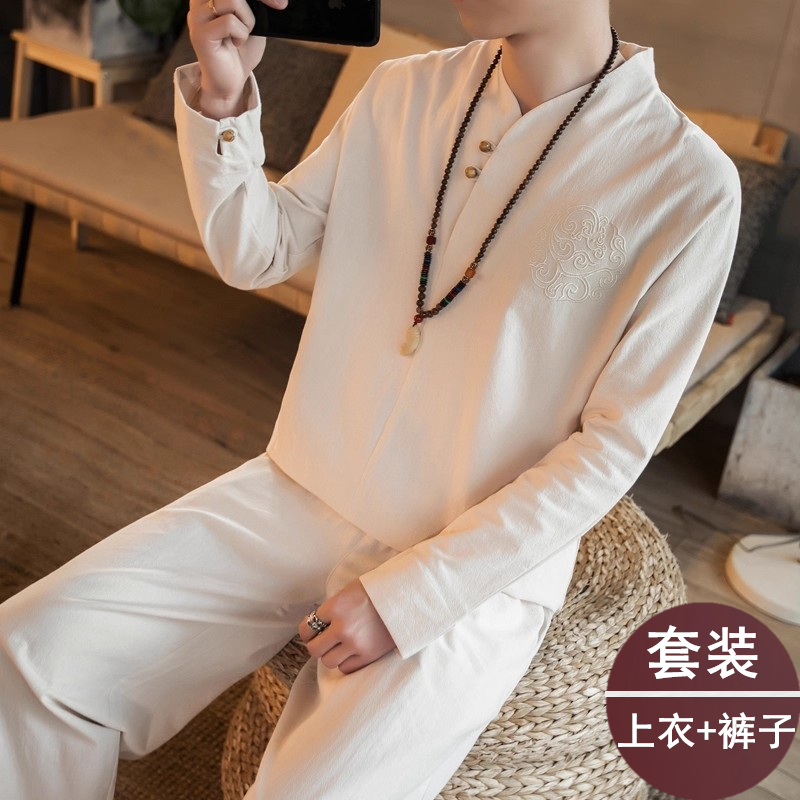 中国风修行禅意道服男道家居士服道士服装套装佛系汉服禅修茶禅服