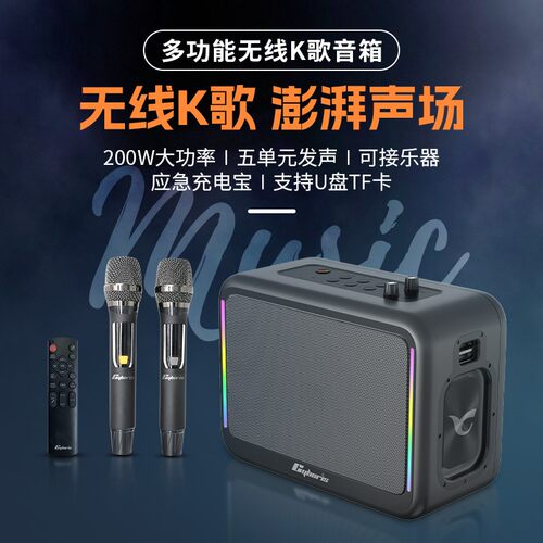 赛柏瑞斯户外无线蓝牙音箱接乐器