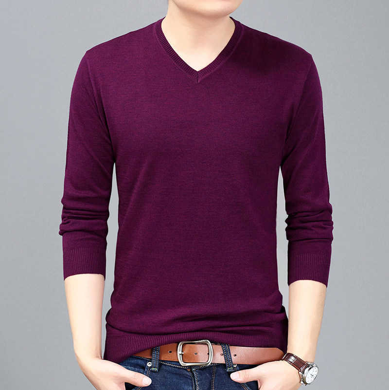 오르도스 봄 얇은 가디건 남성 브이넥 무지 바닥 스웨터 스웨터 남성 긴팔 티셔츠 남성