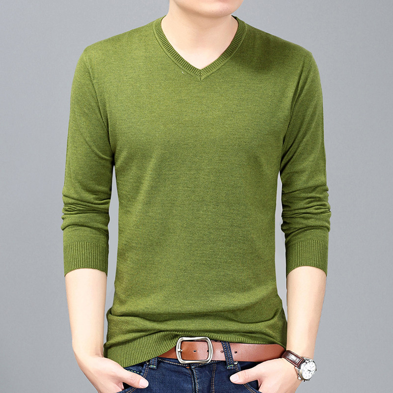 오르도스 봄 얇은 가디건 남성 브이넥 무지 바닥 스웨터 스웨터 남성 긴팔 티셔츠 남성