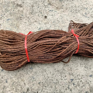 棕绳粗箩筐绳防腐的棕树绳子拉绳8毫米粗6米长两根捆绑编织挑担绳