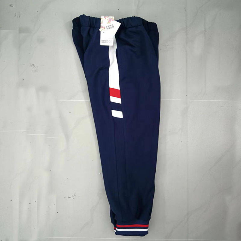 可定做纯棉大码男女校园校裤3厘米舒适透气藏青色运动团体团购裤