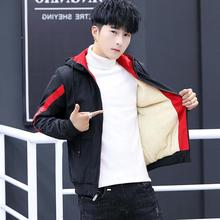 外套男 秋冬夹克男加绒青少年16潮流18春装 25高中学生帅气夹克冬装