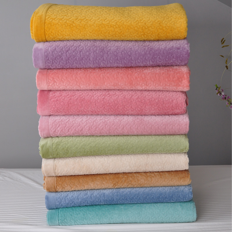 新款绗缝水洗纯色一面绒一面纯棉毯子绒毯盖毯保暖短毛绒床单床盖