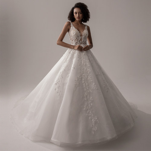 BEPEITHY Vestido De Noiva V Neck Sleeveless Wedding Dresses
