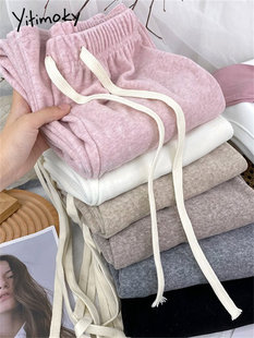 Yitimoky Winter Pants Women Autumn 2022 Drawstring Korean Fa