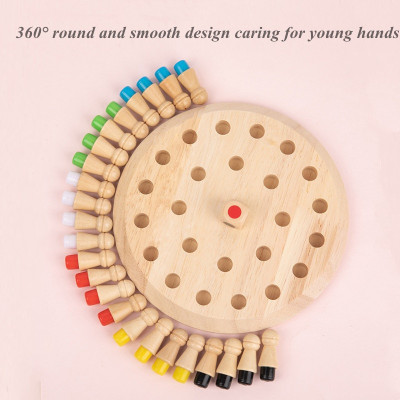 Kids Wooden Memory Match Stick Chess Fun Color Game Board Pu
