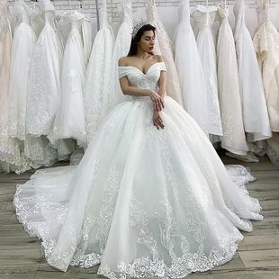 Wedding Dress 2022 Luxury Appliques Princess Lace Lac Beaded