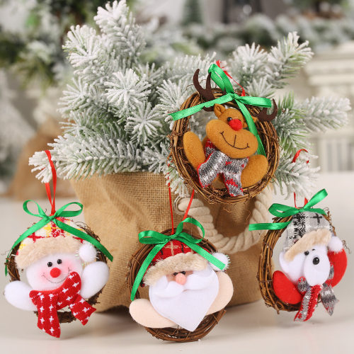 Santa Snowman Pendants Navidad Xmas Tree Ornaments Hanging D