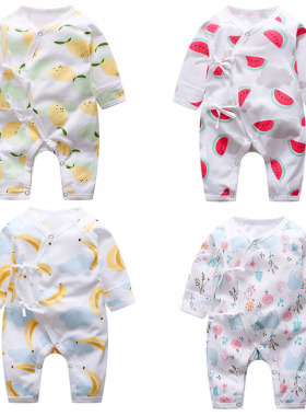 Baby Infant V-neck Jumpsuit Newborn Cute Cartoon Fruit Long