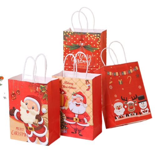 6pcs/Set Merry Christmas Paper Gift Bags New Year Kids Prese