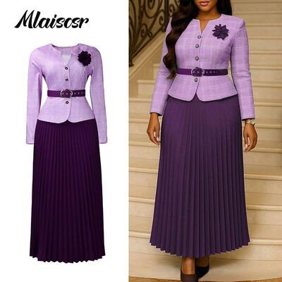Mlaiscsr Fashion Plaid Blazer Suits for Woman Button 3D Flor