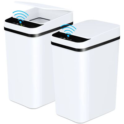 2 Pack 12L Bathroom Automatic Trash Cans Touchless Motion Se