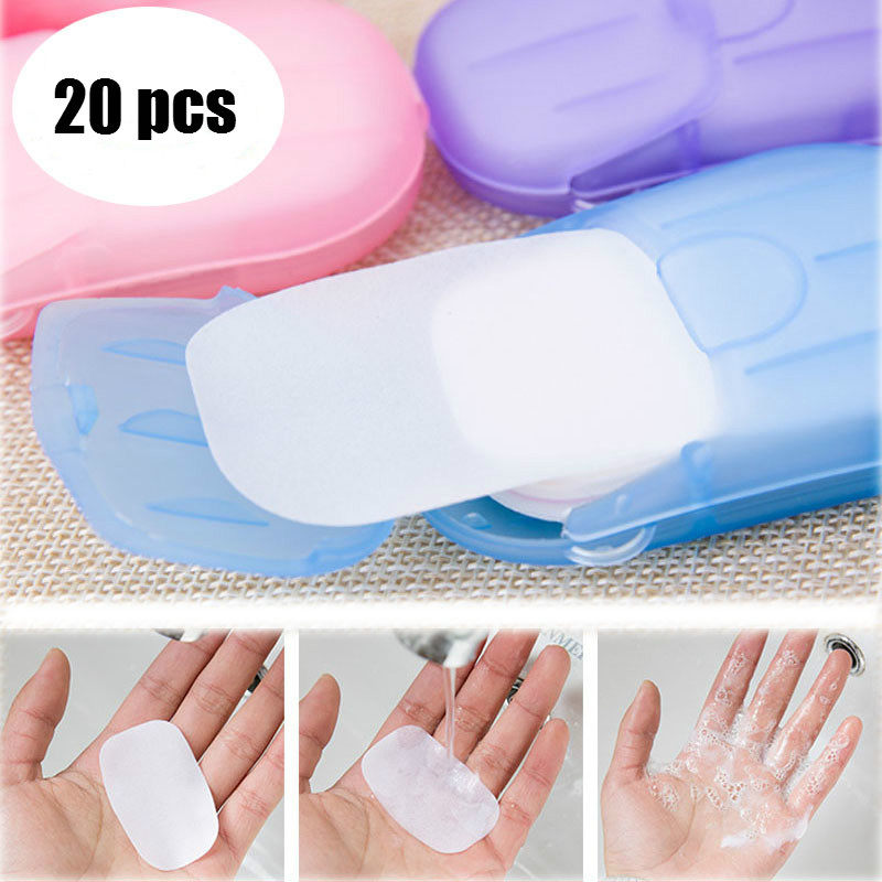 20pcs portable soap paper disposable soap paper flakes washi