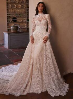 Customized Luxury Lace Mermaid Wedding Dresses For Woman Bri