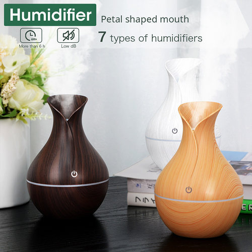 Humidifier Creative Wood Grain Vase Shape Usb Lantern Office