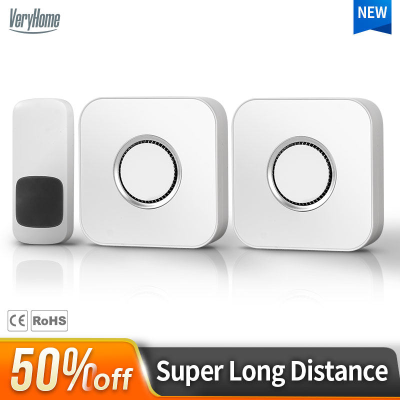 VeryHome Wireless Doorbell Waterproof Super Long Distance Sm