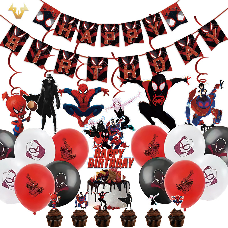 Marvel The Avengers Spiderman Venom Banner Cake Topper Latex