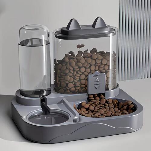 2-in-1 Large Pet Feeder & Water Dispenser, Dry Wet Separatio