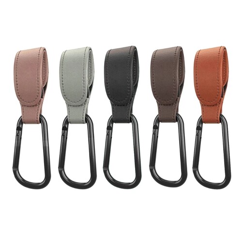 2pcs PU Leather Baby Stroller Hook Accessories Rotatable Bab