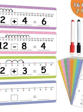 16PCS 0-20 Dry Erase Number Line Cards Addition & Subtractio