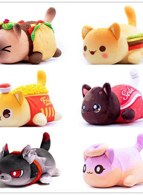 Meows Aphmau Plush Doll Coke French Fries Burgers Bread Sand