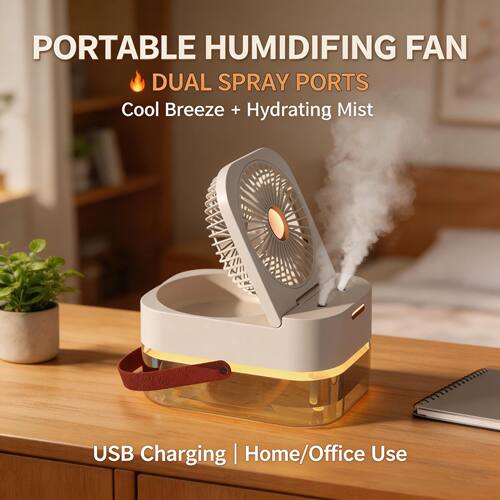 Wireless Humidifier with Fan 2.5L Water Mist USB Portable Ai