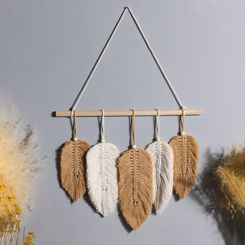 Leaf Macrame Wall Hanging Boho Room Home Decor  Woven Aesthe