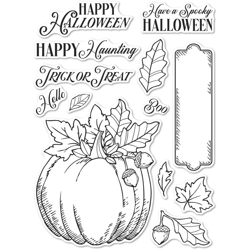 FXL Halloween Pumpkin Transparent Clear Stamps for DIY Scrap