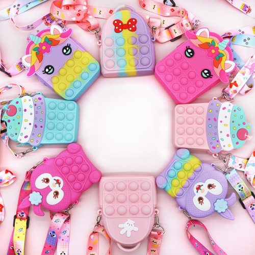 Hot Fidget Toys 2022 Push Bubbles Toy Rainbow Unicorns Premi