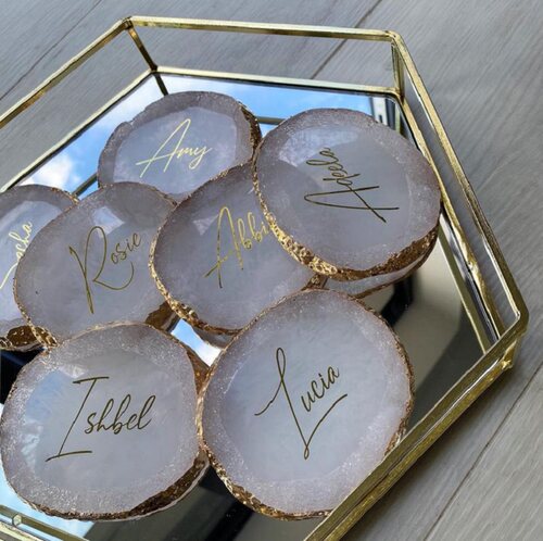 Personalized Agate Coasters Jewelry Plate Custom Nail Plate