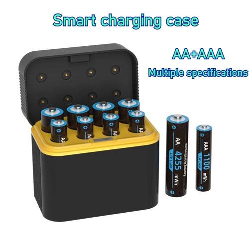 8-Slot 1.5V AA/AAA Lithium Battery LED Light Display Charger