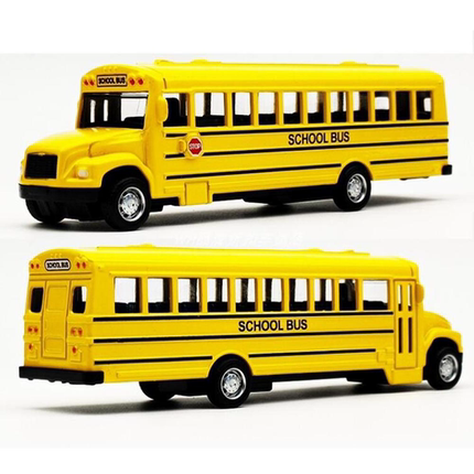 1/64 Optic Alloy Inertial School Bus Model Car Model Pull Ba
