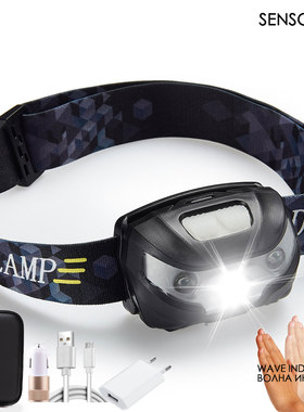 Powerfull 6000Lms LED Headlamp Rechargeable Body Motion Sens